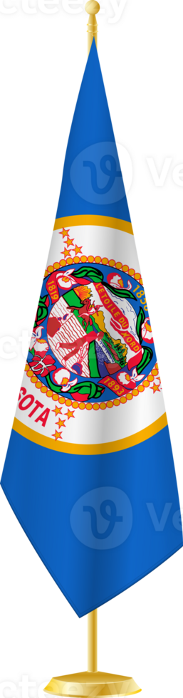 Minnesota flag on a flag stand png