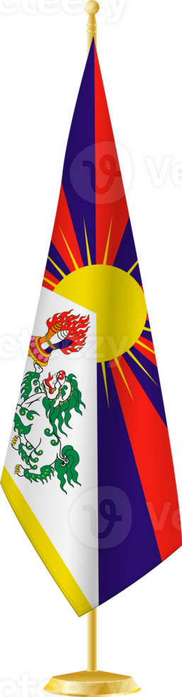 Tibet flag on a flag stand png