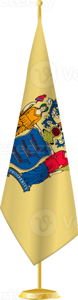 New Jersey flag on a flag stand png