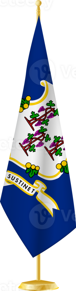 Connecticut flag on a flag stand png