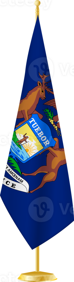 Michigan flag on a flag stand png
