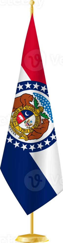Missouri flag on a flag stand png