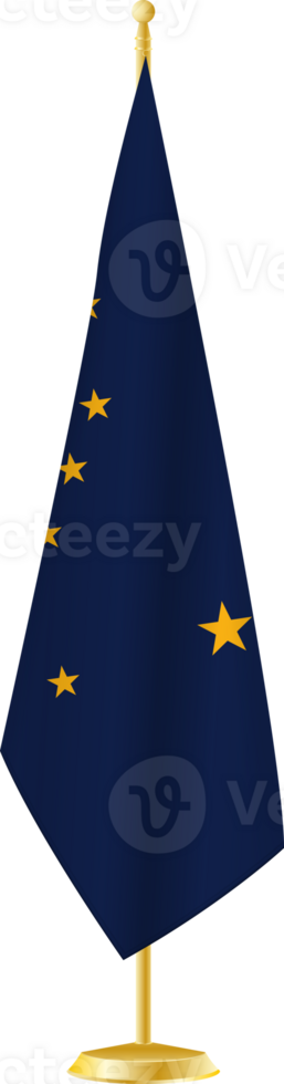 Alaska flag on a flag stand png