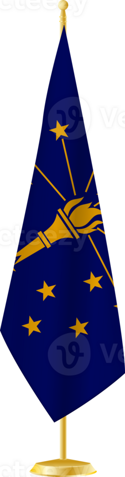 Indiana flag on a flag stand png