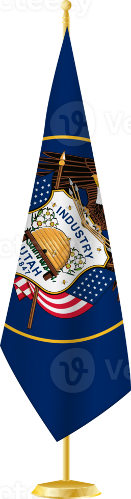 Utah flag on a flag stand png
