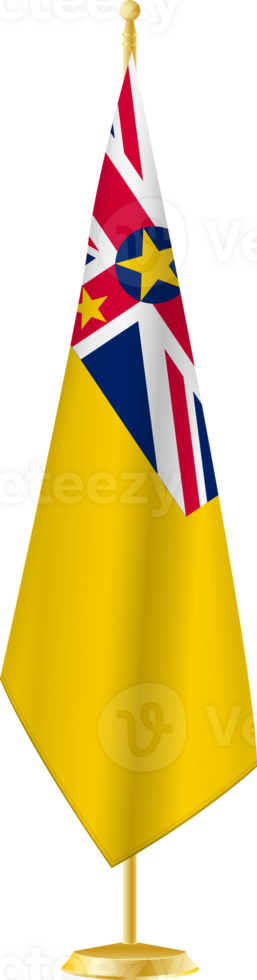 Niue flag on a flag stand png