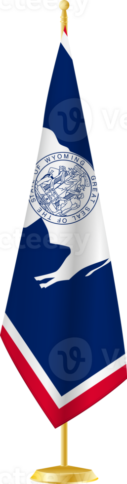 Wyoming flag on a flag stand png
