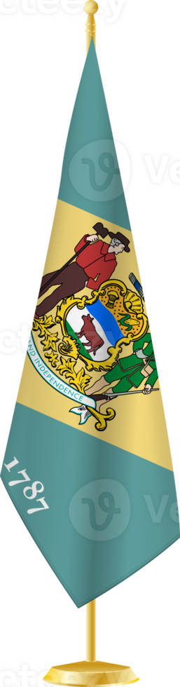 Delaware flag on a flag stand png