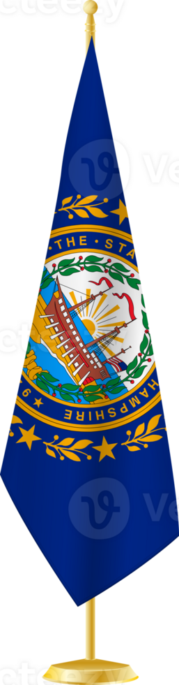 New Hampshire flag on a flag stand png