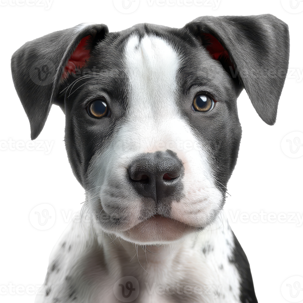 Charming pitbull puppy with captivating eyes brings joy and cuteness against a transparent background for all to admire png