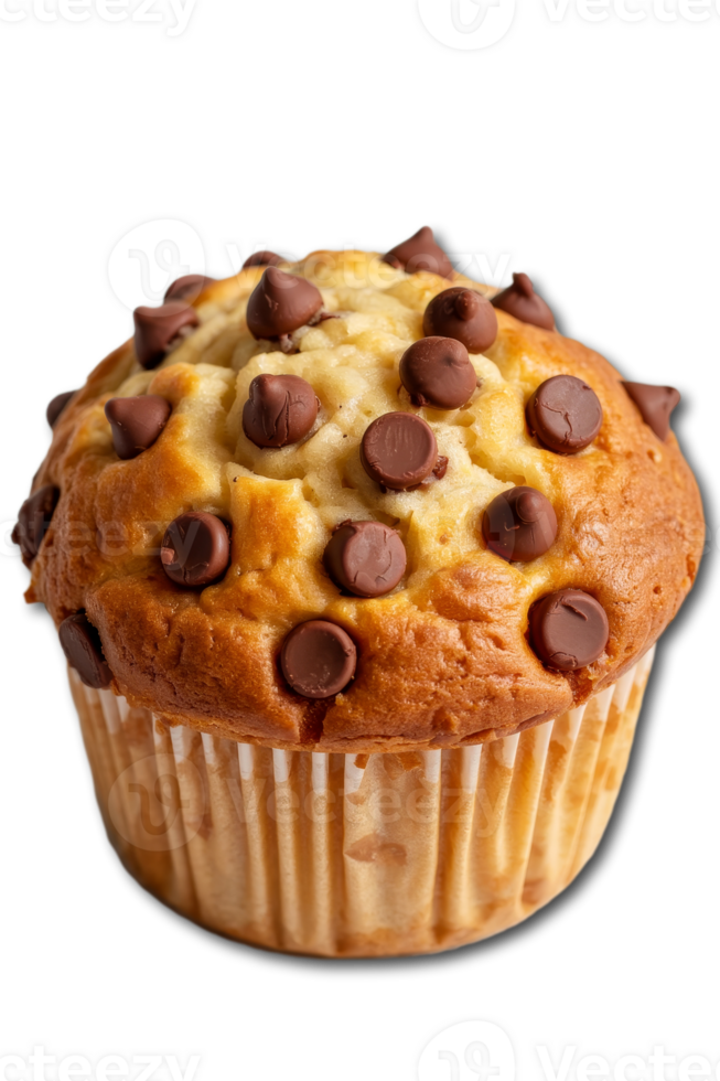Delectable chocolate chip muffin fresh from the oven, inviting the senses with its sweet aroma and delightful appearance png