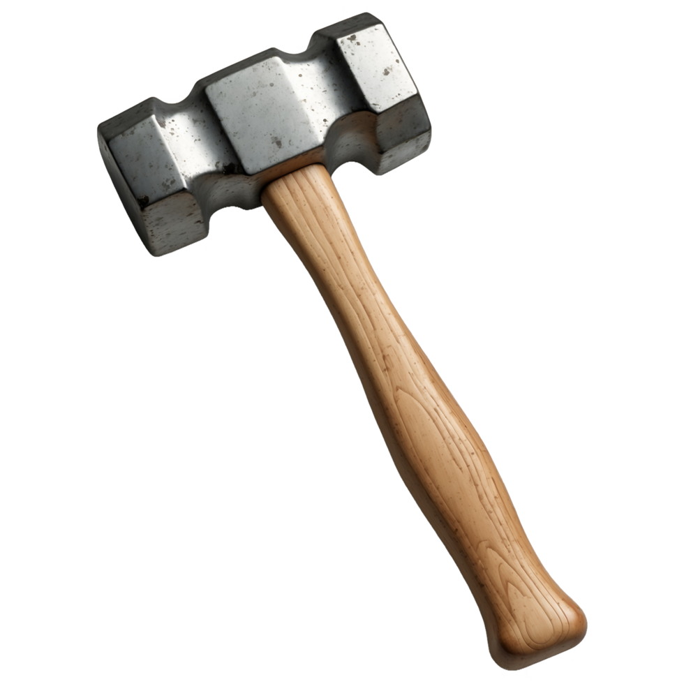 Heavy Metal Sledgehammer with Wooden Handle Isolated on Transparent Background png