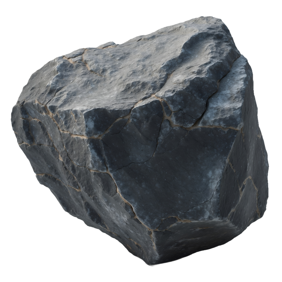 Natural Rock with Cracks on Transparent Background for Design Use png