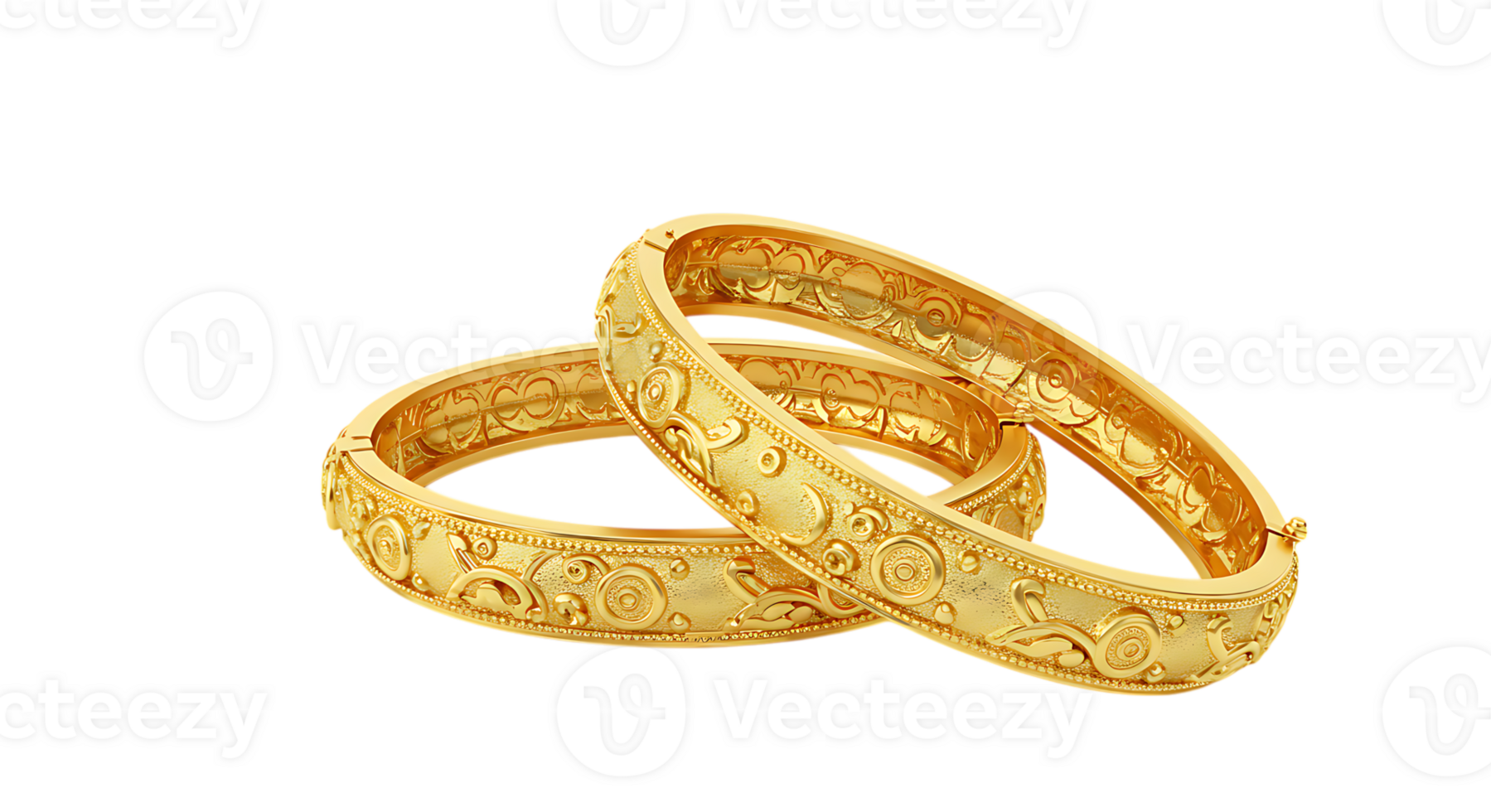 gold bangles on transparent background png