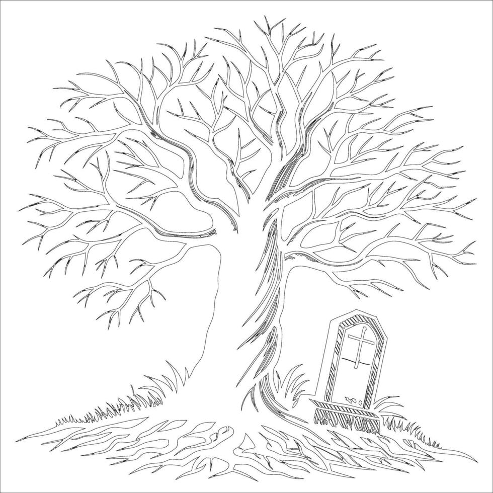 Scary Forest Spooky Trees vector