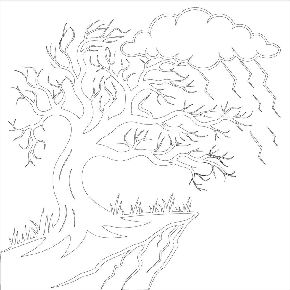 Halloween Haunted Spooky Tree vector