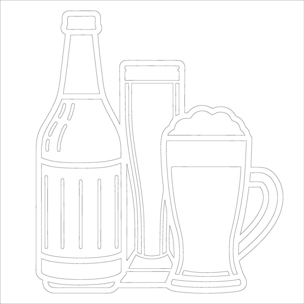 Hand Drawn Beer Illustration Outline vector