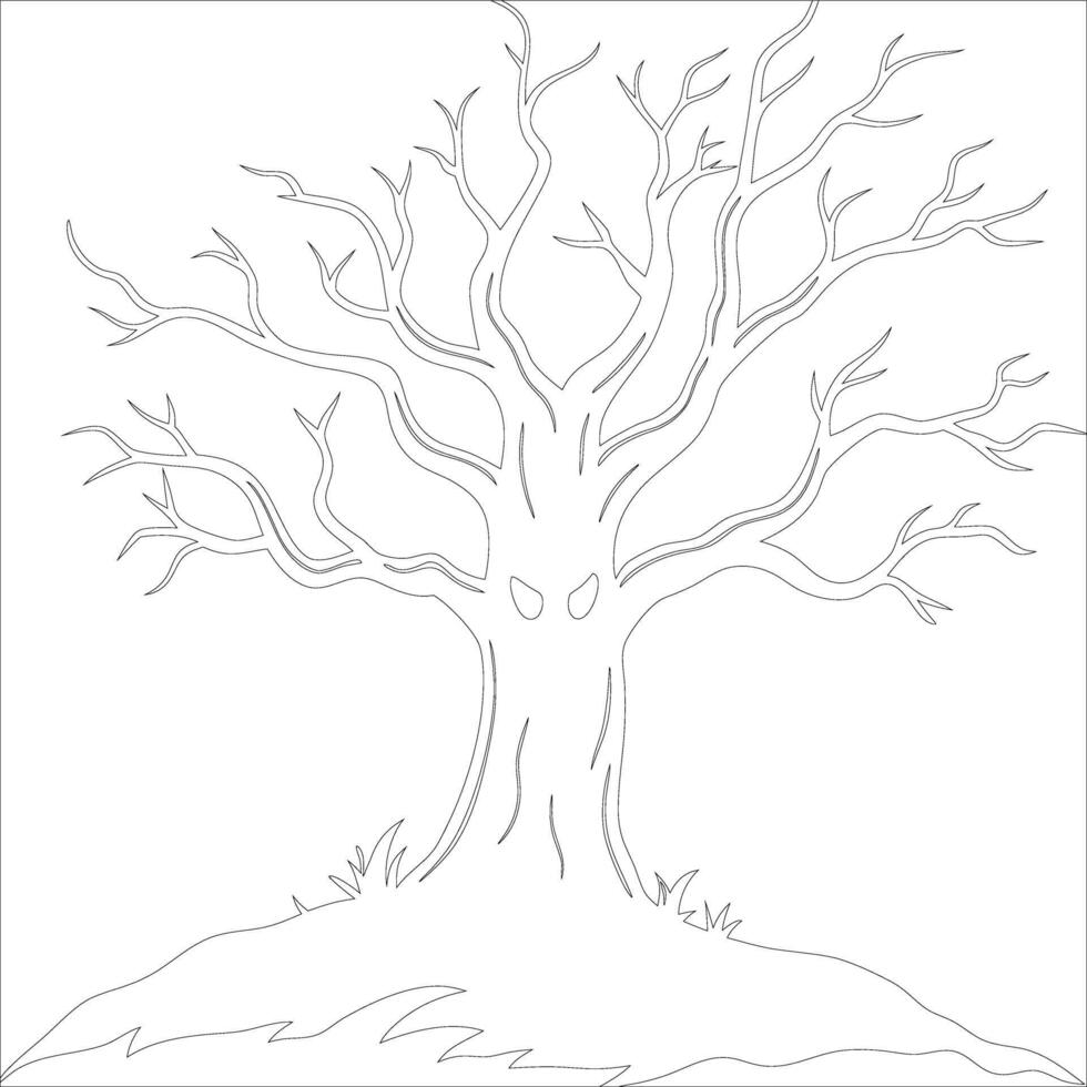 Vintage Halloween Spooky Tree vector