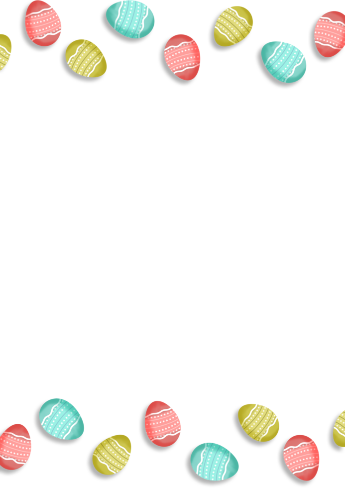 Easter egg border on Transparent background png