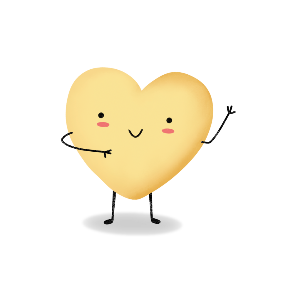 A cartoon heart with arms and legs png