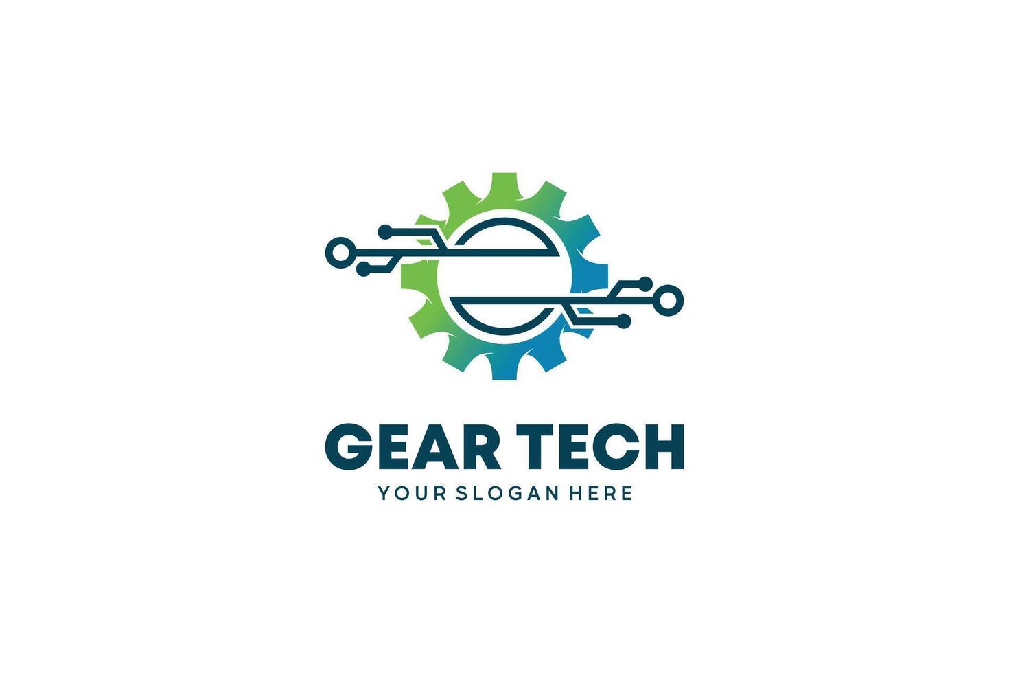 Creative modern technology gear logo illustration design template vector