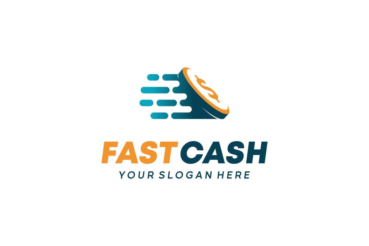 illustration of fast money coin logo design with dollar icon symbol vector