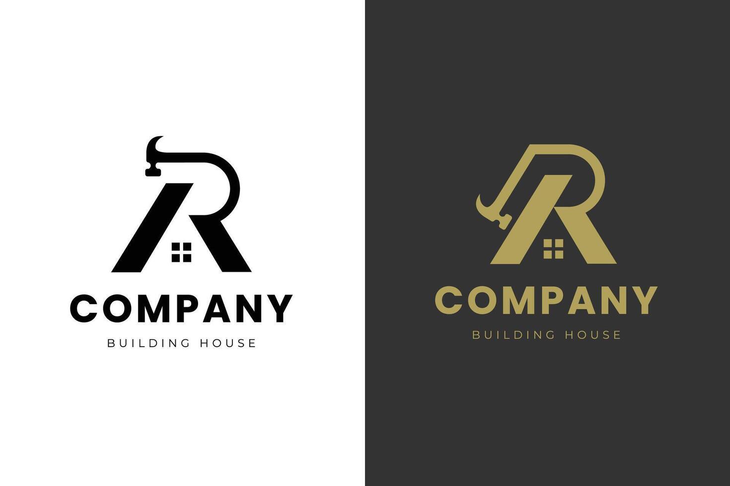 Letter R house logo design simple line and elegant graphic symbol. property investment logo template vector