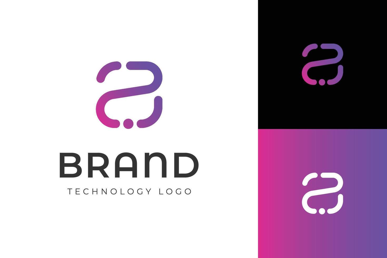 Abstract Letter A tech logo icon design with outline simple graphic symbol vector