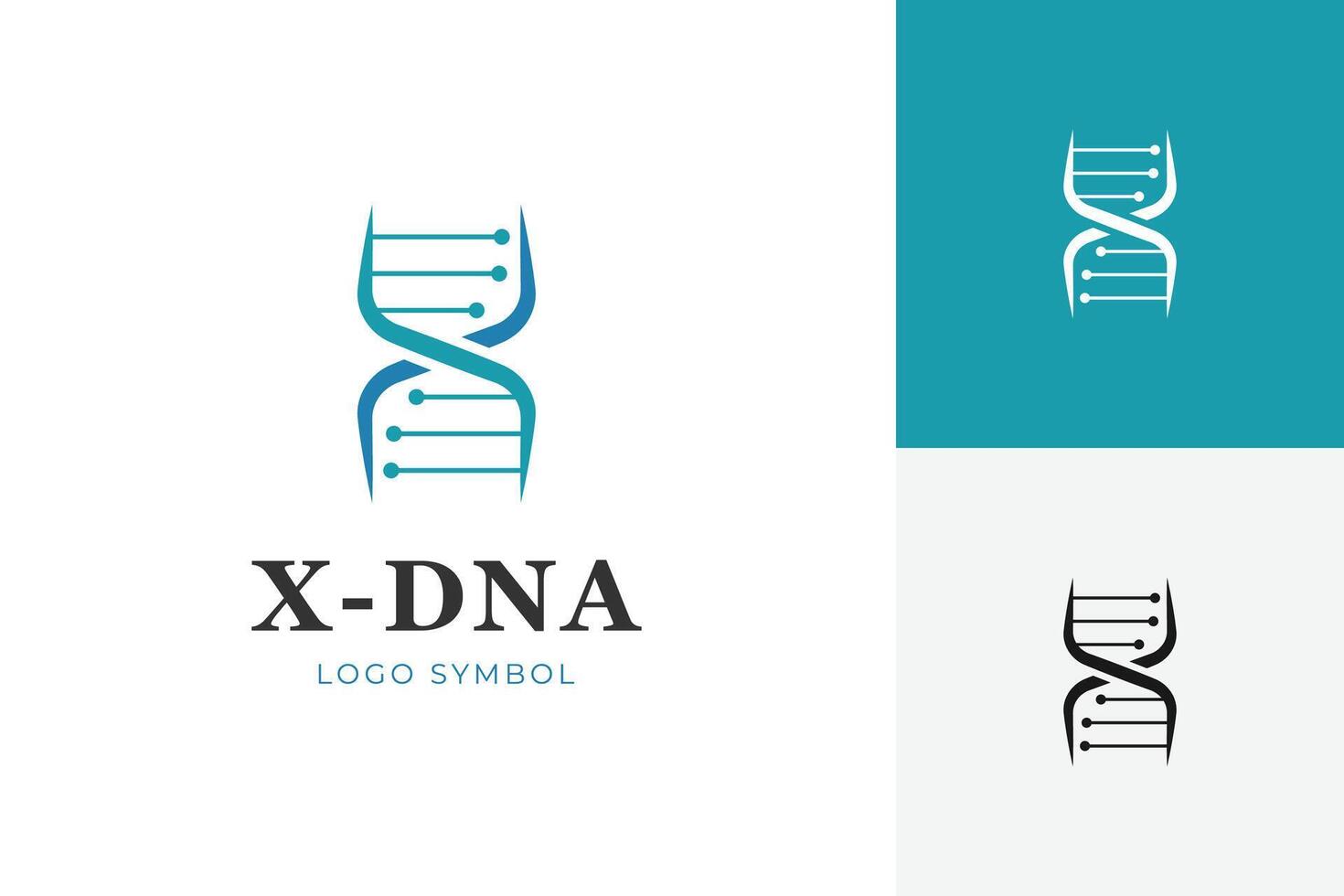 Letter X DNA Biology Logo icon design. For Creative Science, Laboratory and Biotechnology logo symbol vector