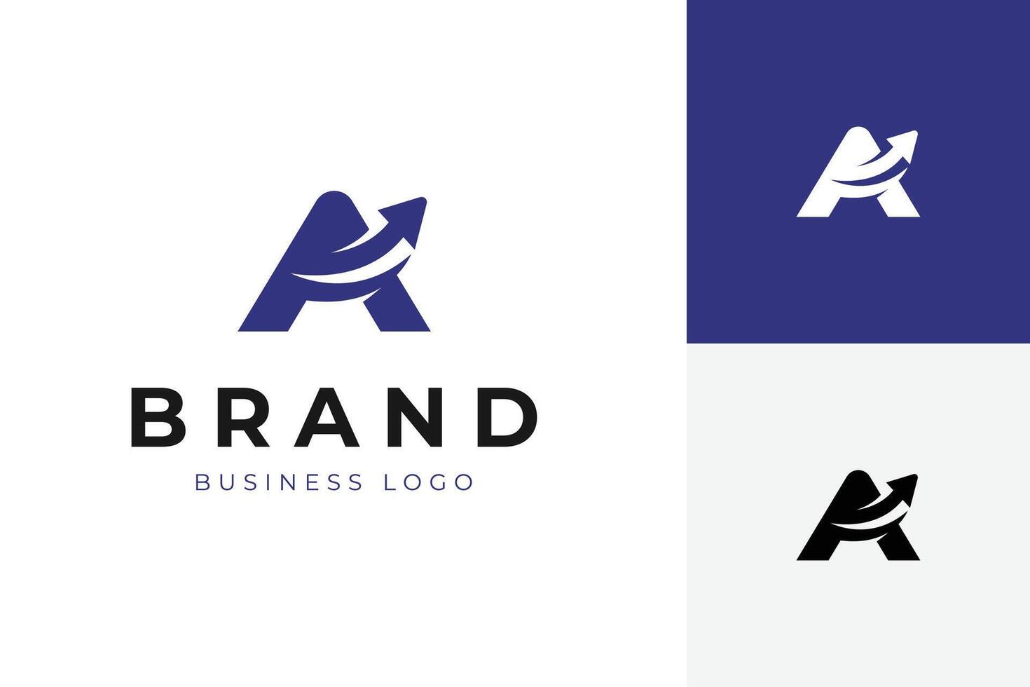 Acceleration start up business logo design with initial letter A and arrow logo graphic design symbol for finance grow up, logistic, accounting logo vector