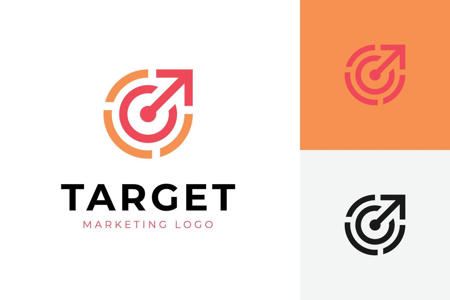 Targeting successful marketing logo icon design. Arrow up target graphic concept for Success, Financial, investment Logo template vector
