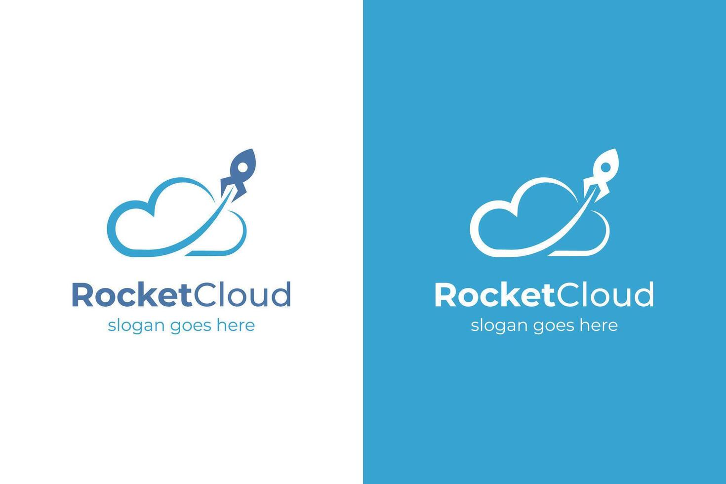 Cloud Rocket Logo Icon Design for business start up logo symbol, illustration vector
