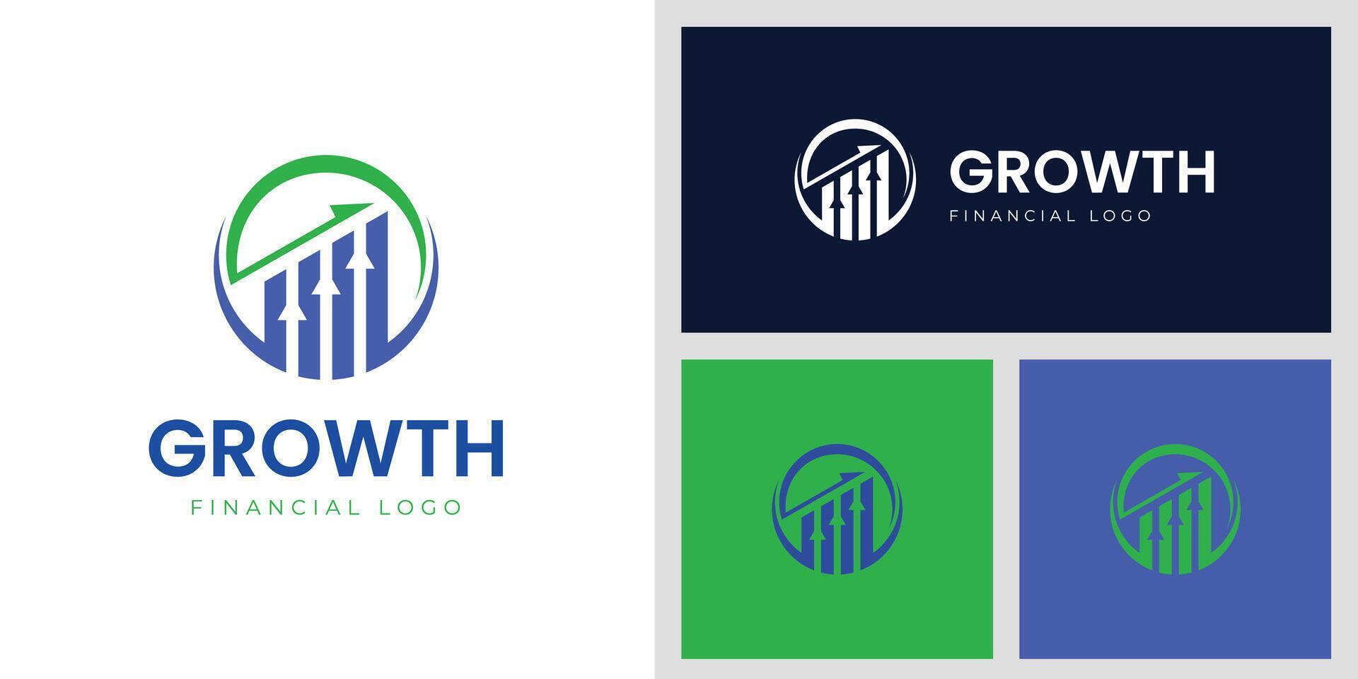 marketing and financial business logo icon design with circle symbol for global economy growing logo template vector