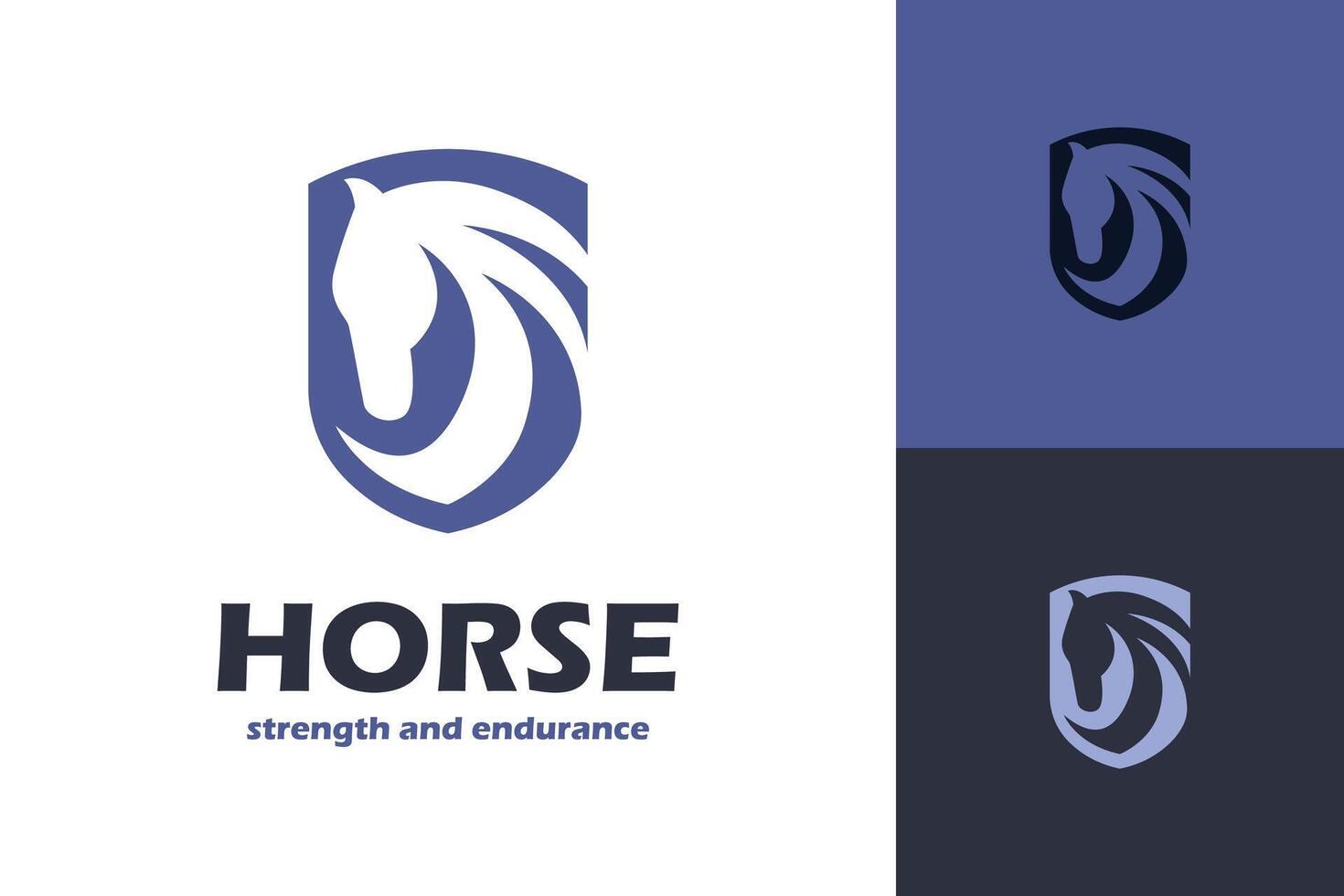 modern Logos of Horse with Shield icon design graphic symbol for strong animal riding logo template vector