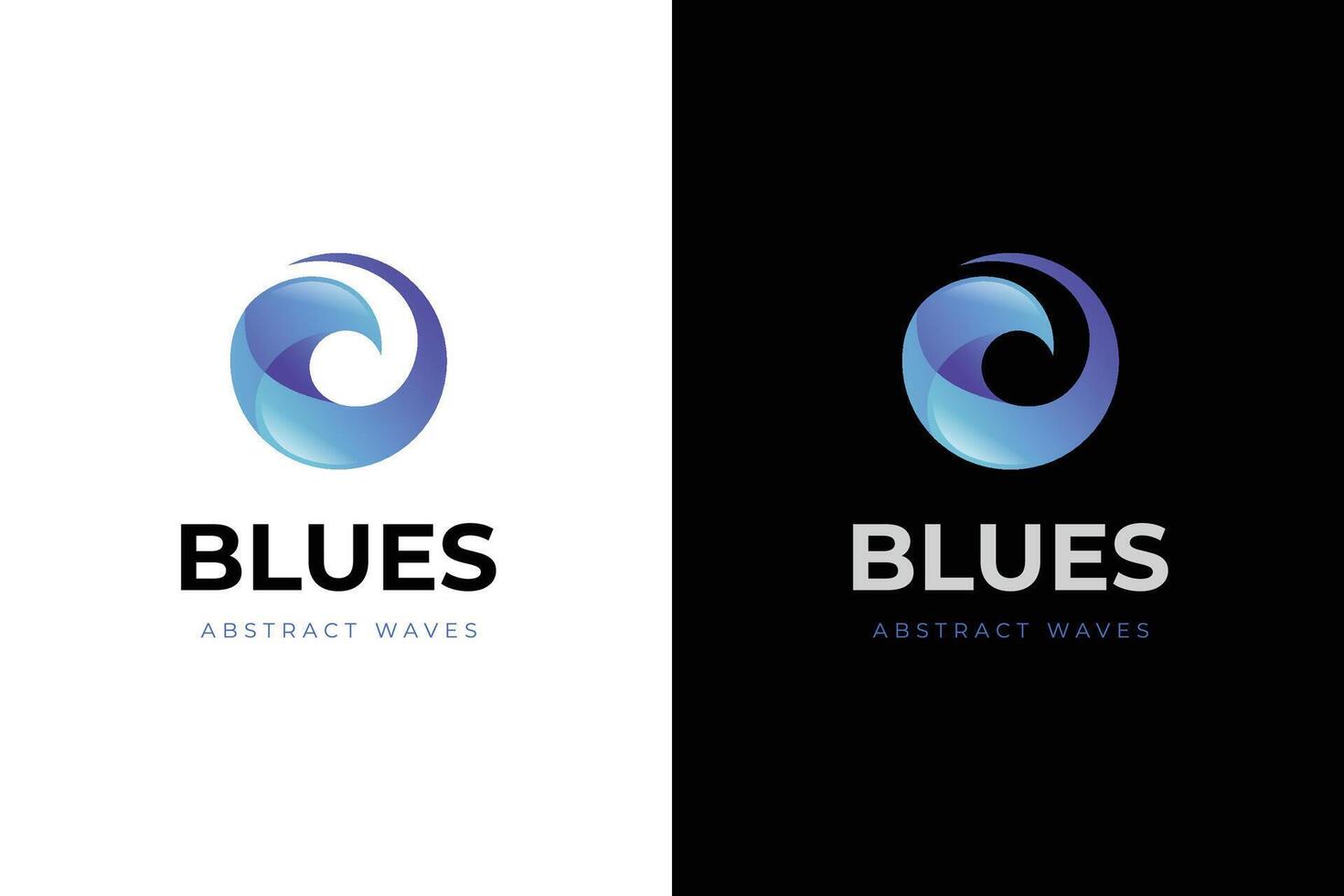 wavy blue ocean logo icon design with abstract wave gradient graphic symbol vector