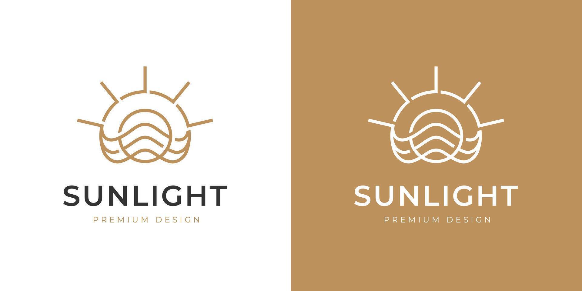 Sunlight Logo icon design with Circle Wave graphic symbol. sunburst simple logo illustration vector