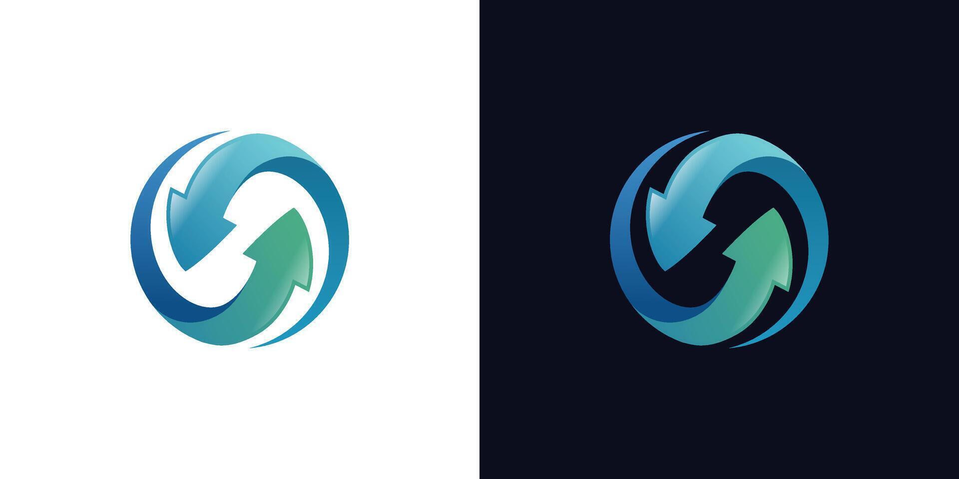 two arrow spin logo icon design graphic elements. for reusing, refresh symbol vector