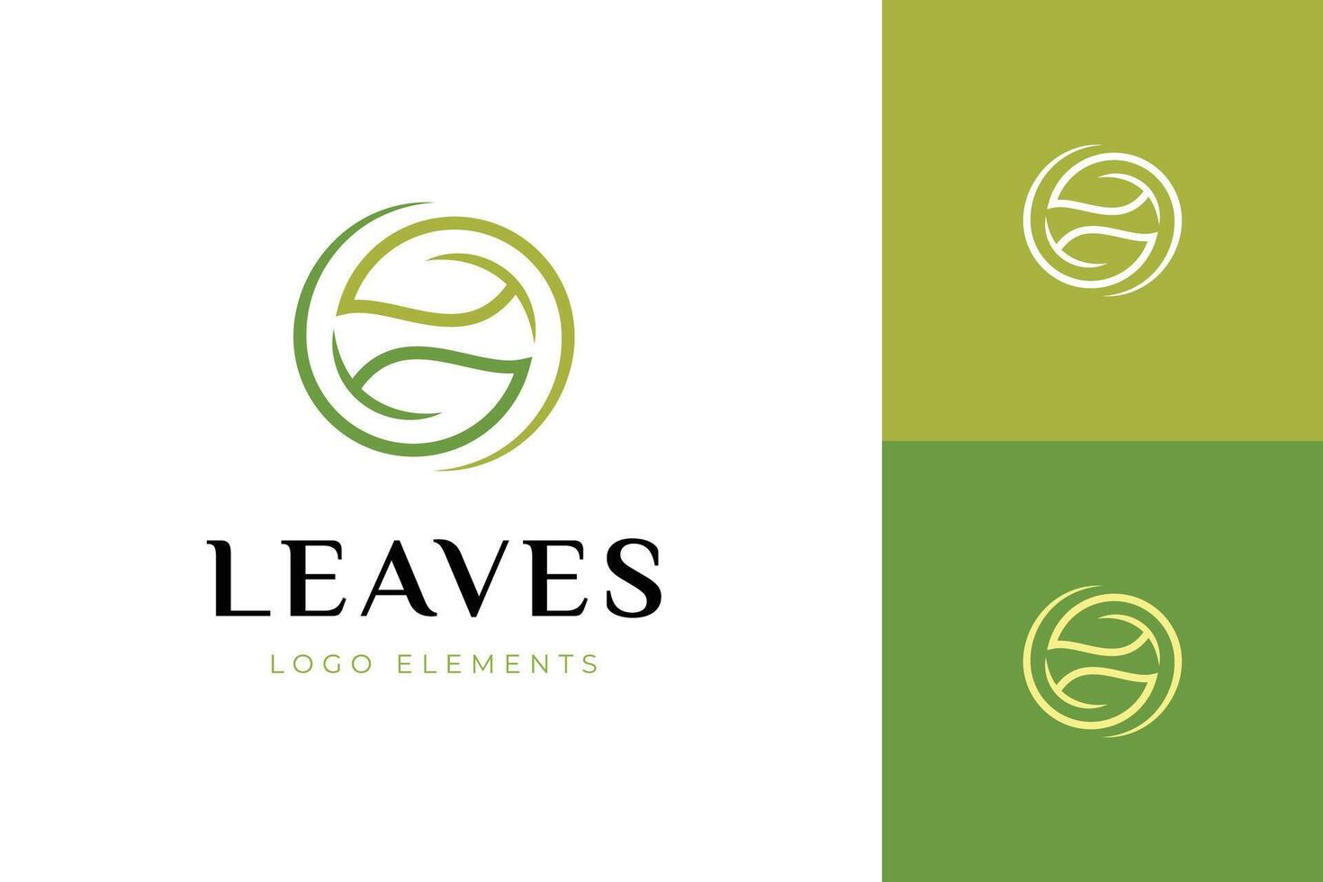 Ecology leaf sphere logo icon with line green leaves design concept for reusing, recycle green life graphic symbol vector