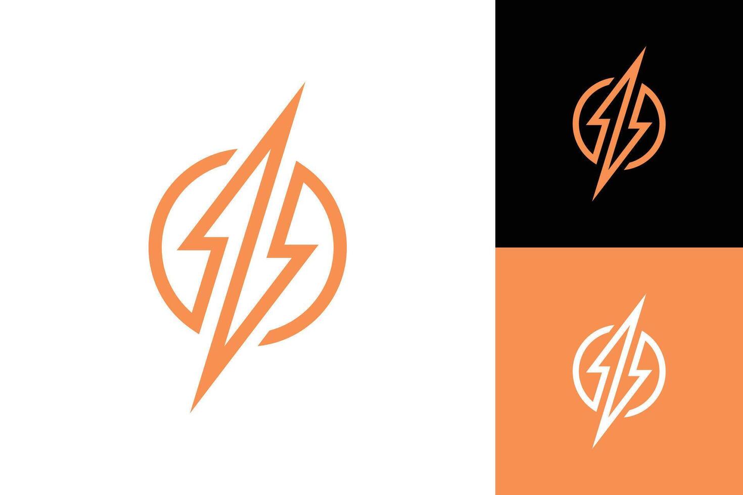 Thunderbolt flash energy logo icon design. Abstract letter s electric identity logo for power lightning symbol, graphic illustration vector