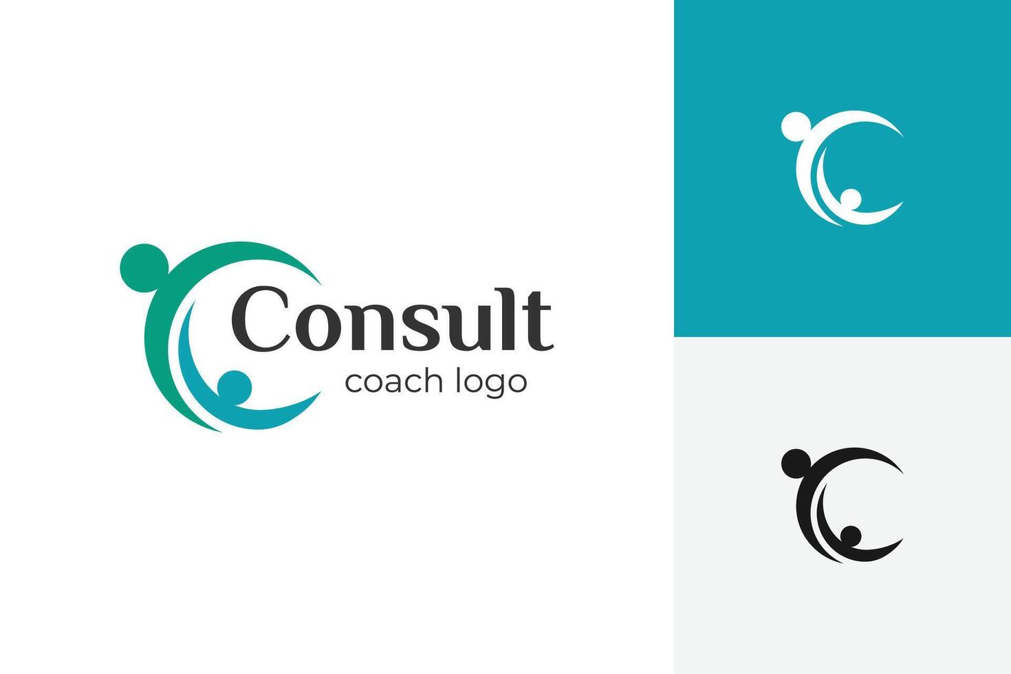 Coaching or Consulting Logo icon design with letter C and people care graphic concept idea for friendship, leadership, health care, Protection logo template vector