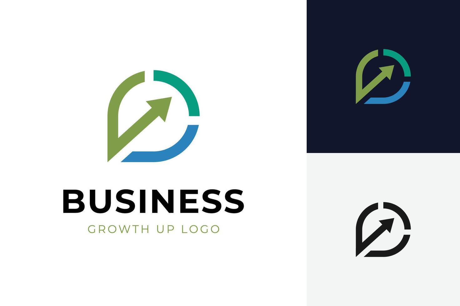 financial growth up logo icon design with arrow combined for for business investment, marketing, finance and management companies. vector