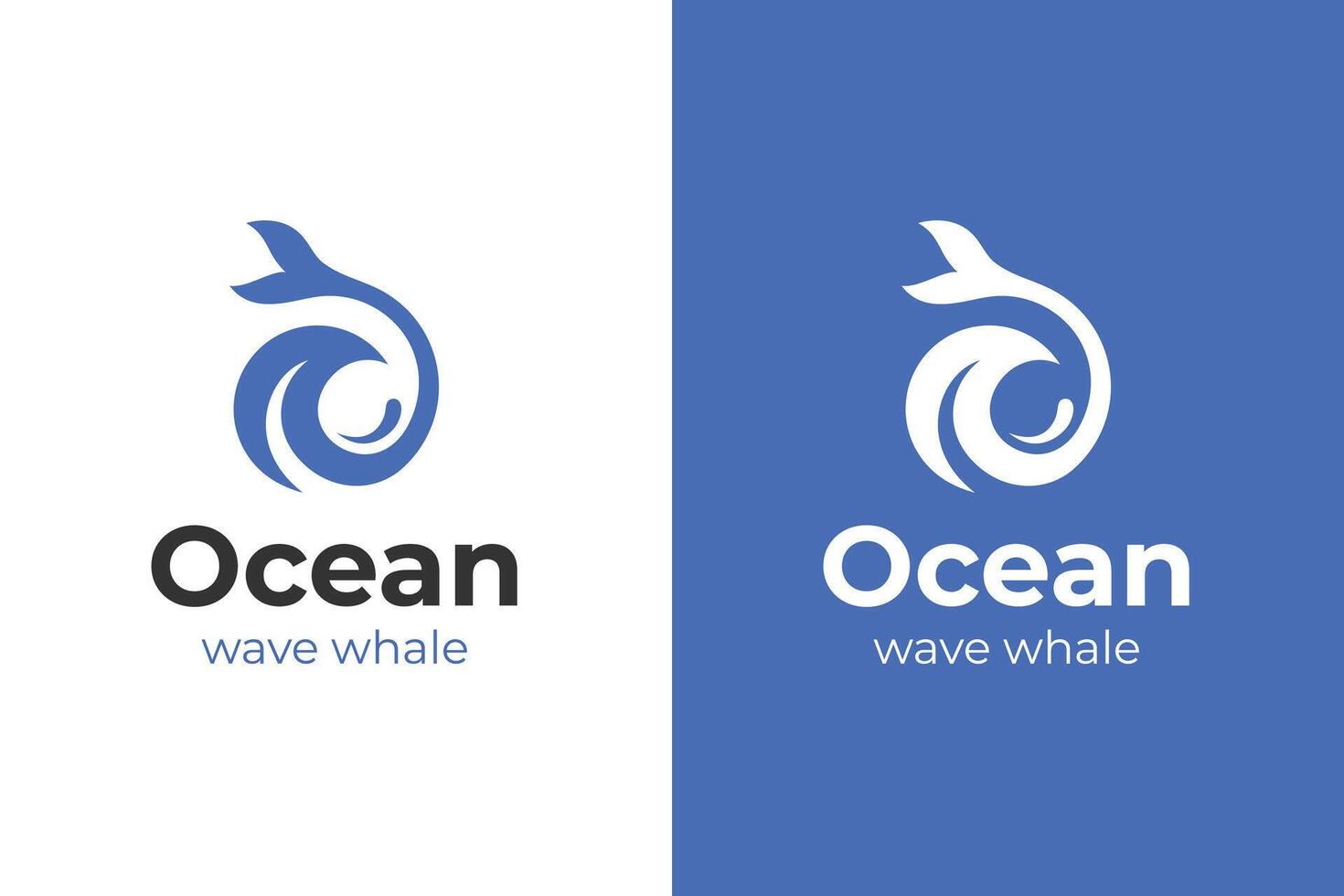 Whale fish logo with wave graphic symbol concept design for Ocean Big fish, deep sea logo template vector