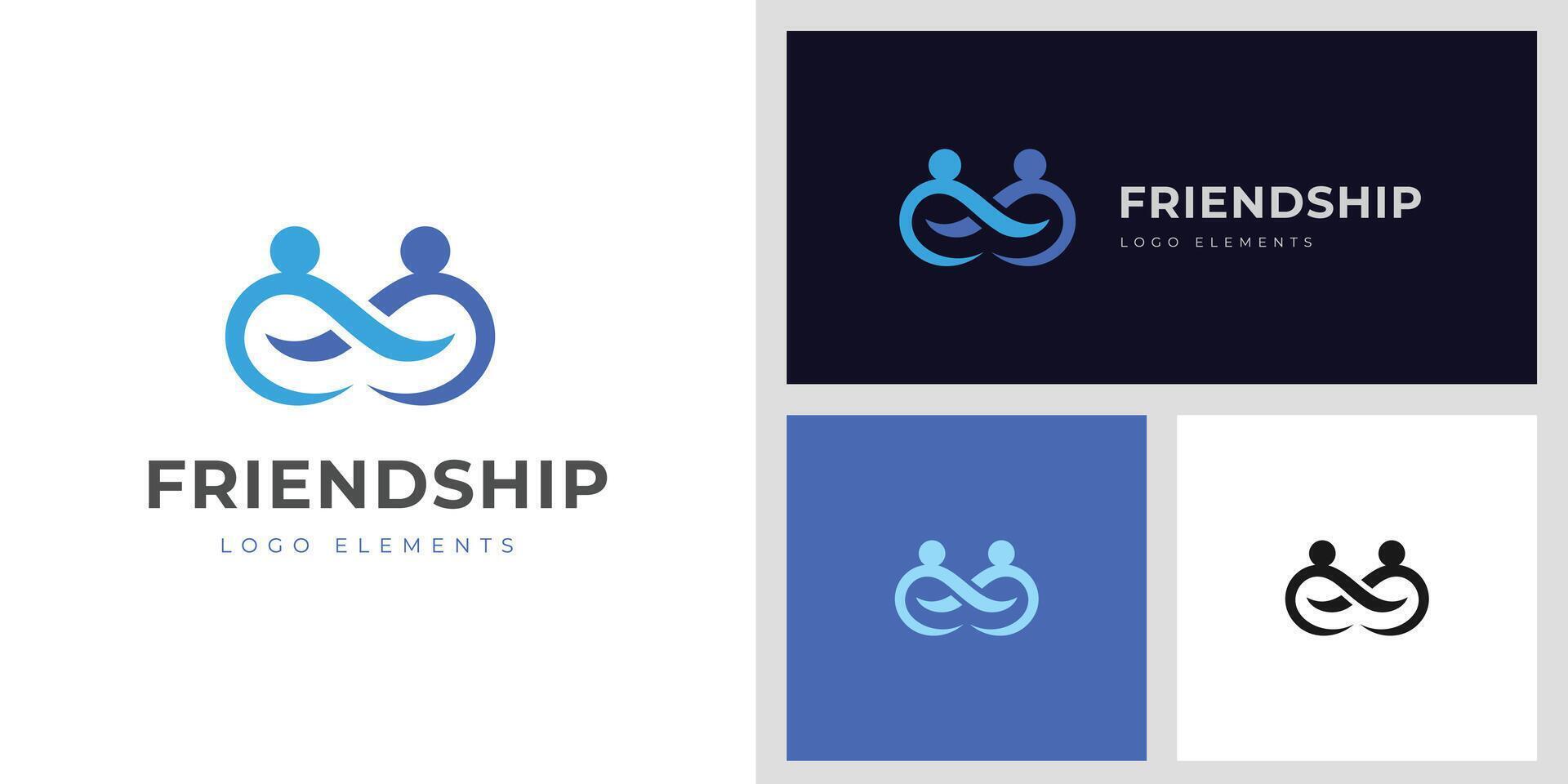 People Infinity Logo design with partnership collaboration concept symbol for partnership, teamwork logo vector