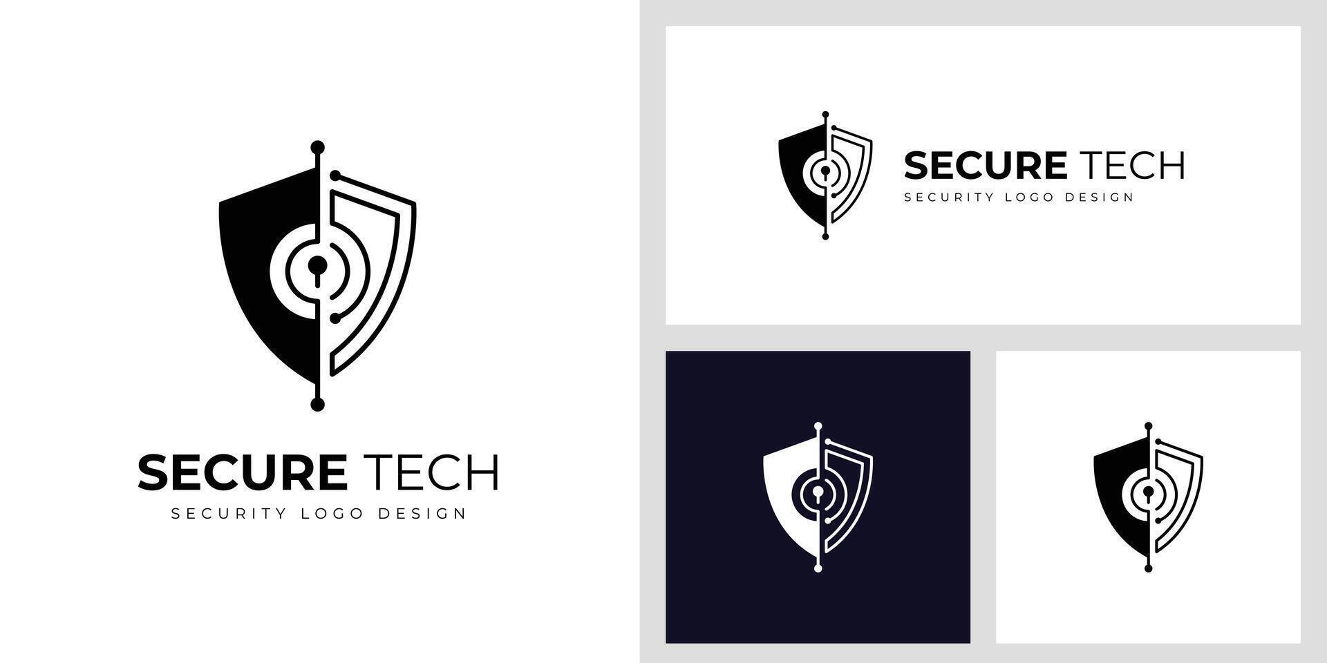 digital security logo design. cyber internet online security logo icon design template vector