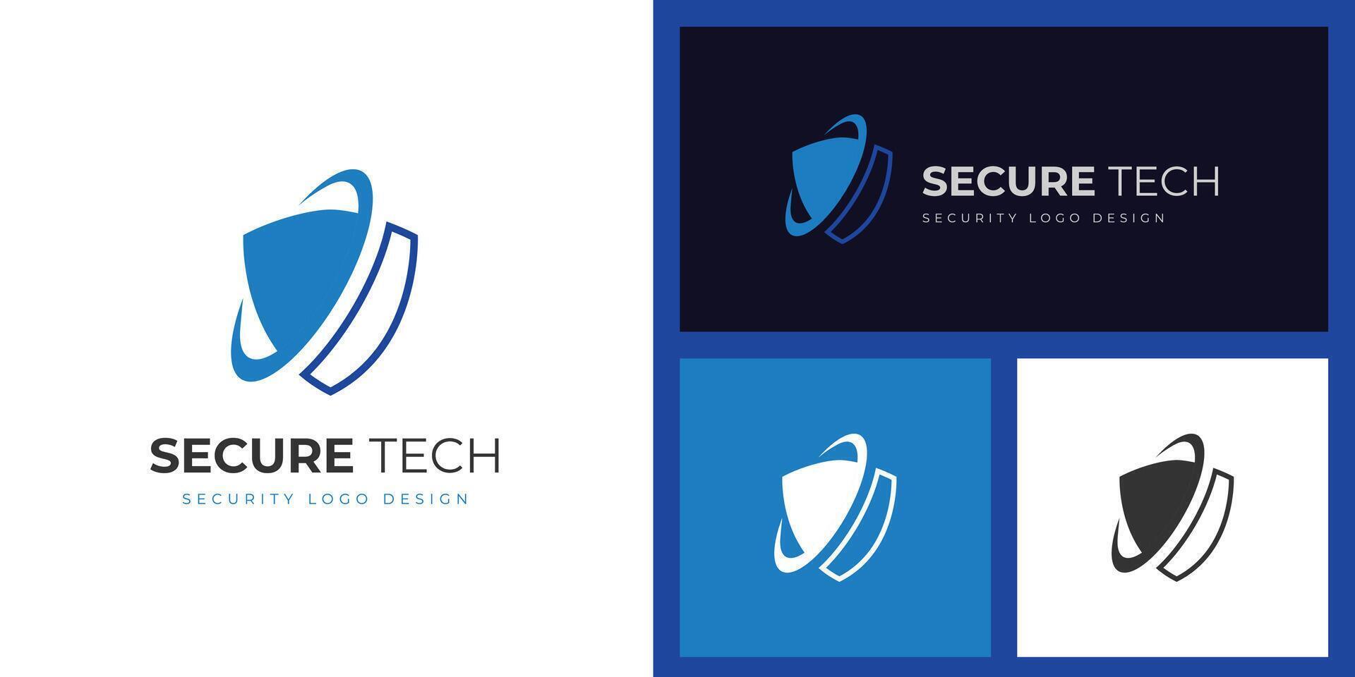 security protection creative logo. cyber internet online security logo icon design template vector
