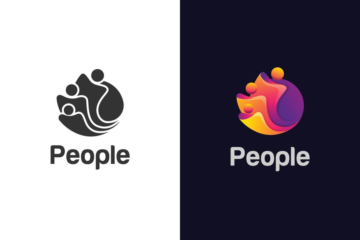 Abstract people global teamwork logo icon design. circle connection partnership graphic logo illustration vector