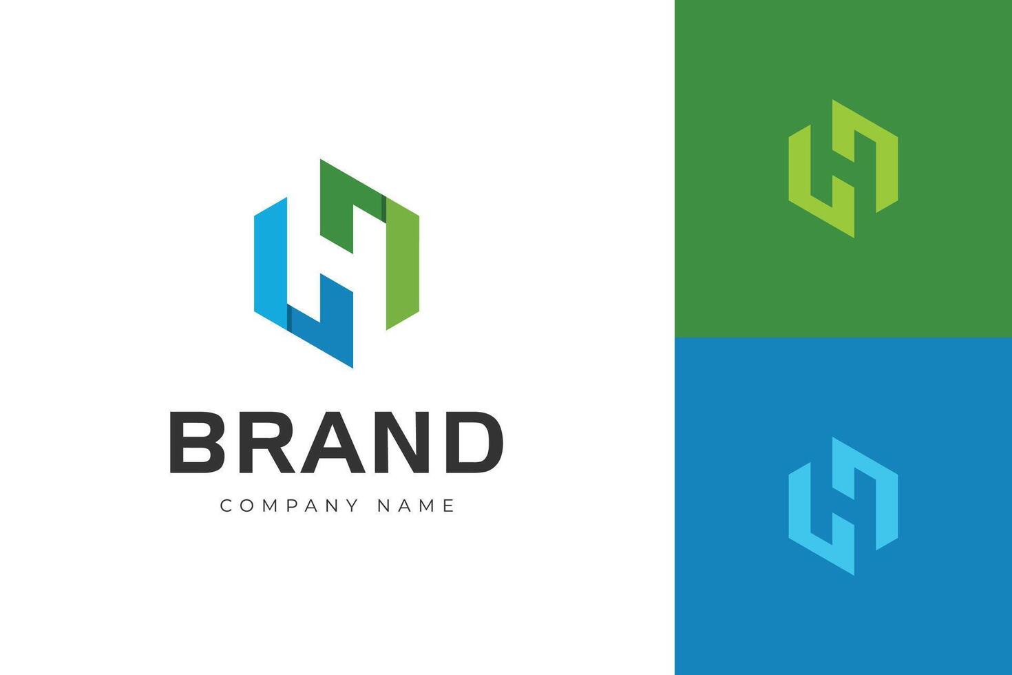Letter H with Hexagon modern logo icon design symbol geometric style for brand identity logo template vector