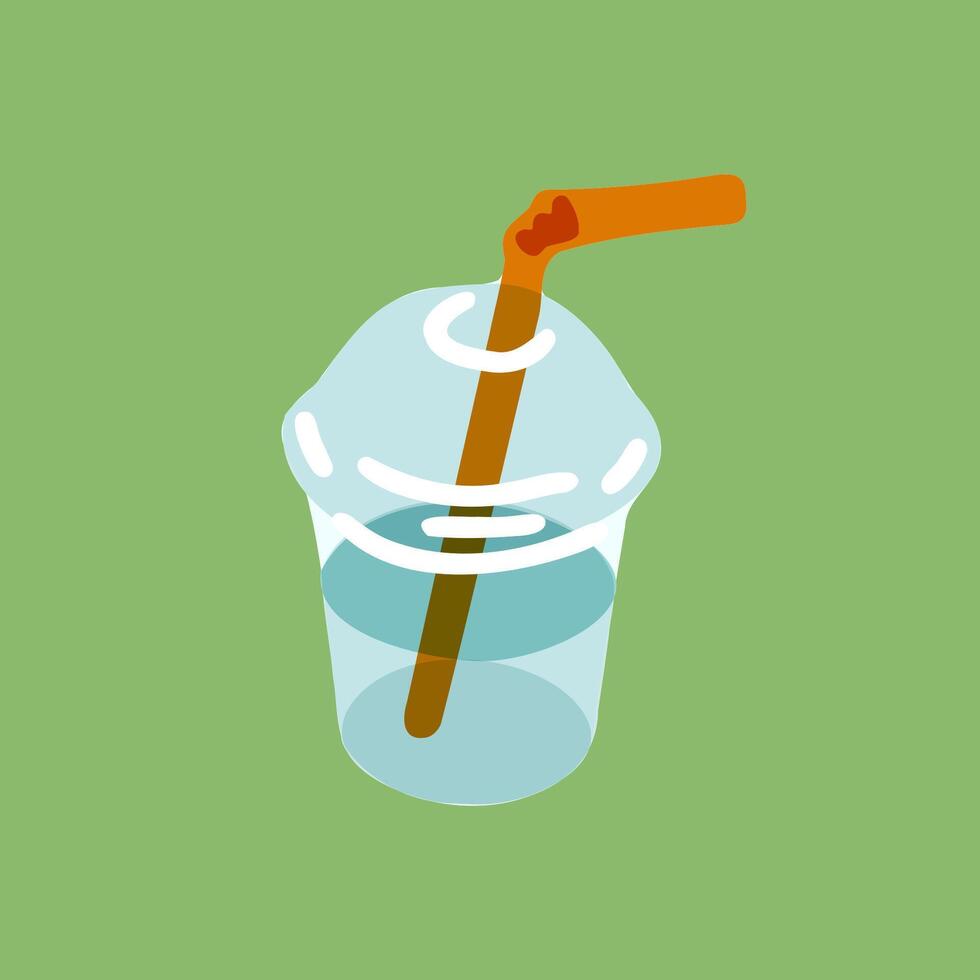 Flat Cartoon Water Cup Illustration vector