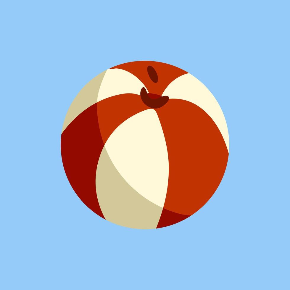 Cartoon Red Beach Ball Illustration vector