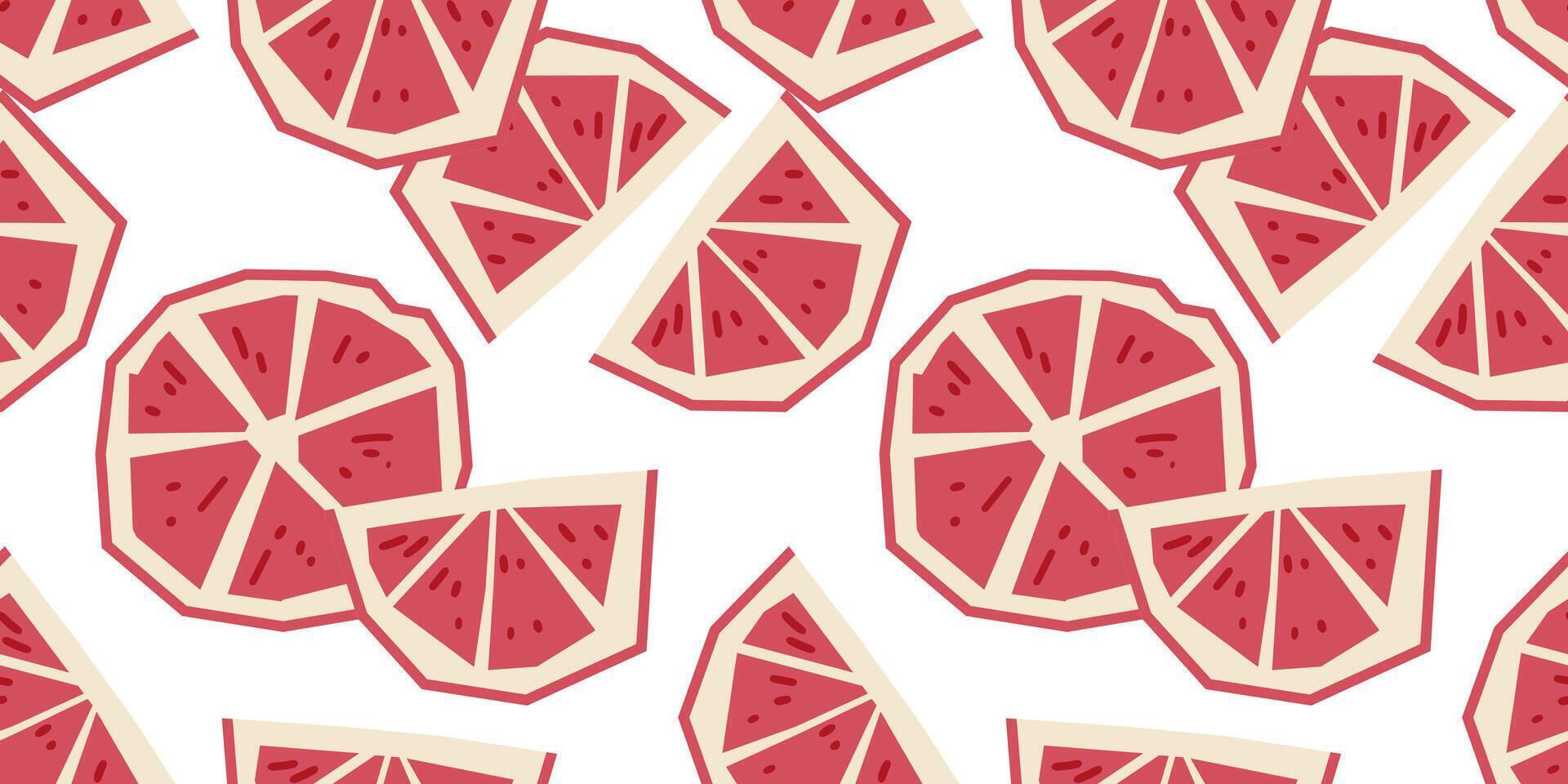 Seamless Citrus Grapefruit Slice Pattern vector